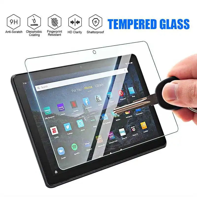 

HD Tempered Film Glass For Amazon Fire HD 10 Plus 2021 HD10 2020 2019 Screen Protector