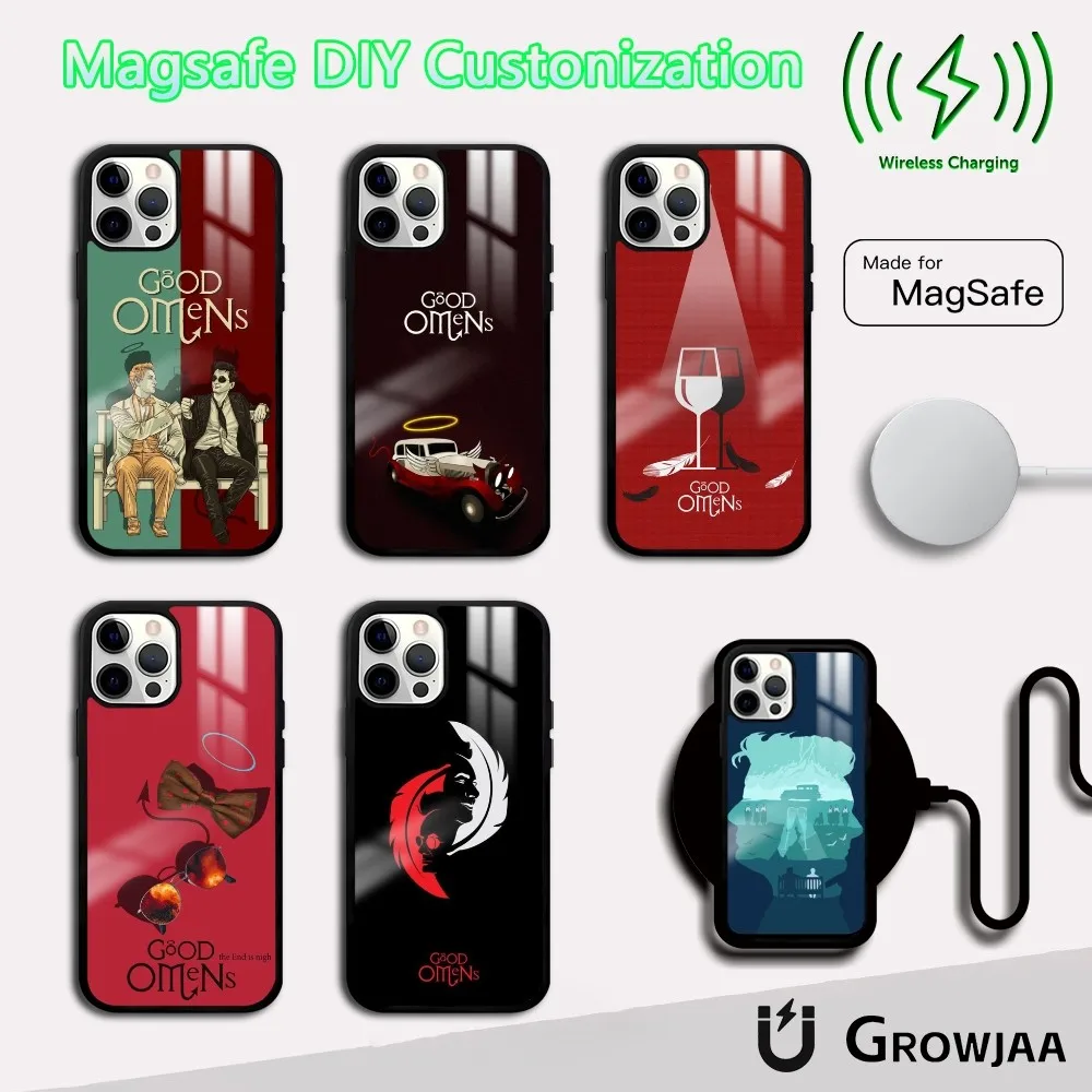 Чехол для телефона TV G-Good O-Omens iPhone 16 15 14 13 12 11 Pro Max Plus Mini Magsafe Mirror беспроводной