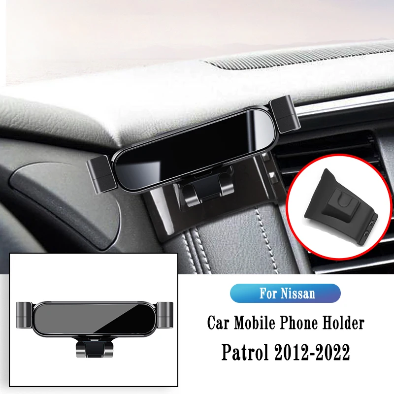 

Car Phone Holder For Nissan Patrol 2012-2022 Gravity Navigation Bracket GPS Stand Air Outlet Clip Rotatable Support Accessories