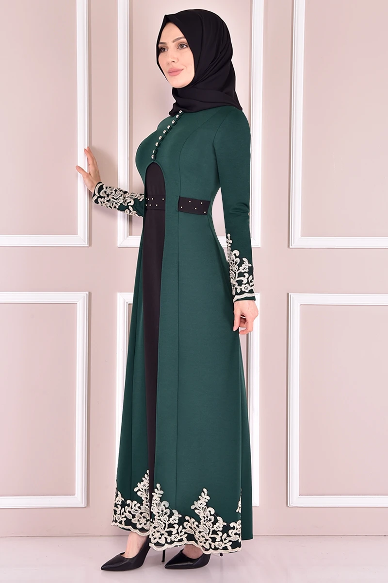 Женские платья с изумрудами, женская одежда, женское платье абайя, арабское платье для женщин, Турецкая одежда, исламский kbr2724