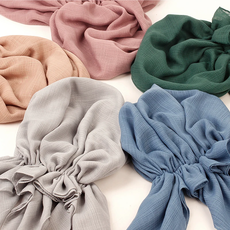 Женская стильная предварительно связанная тюрбан-шапочка для химиотерапии с длинным хвостом под головной платок мусульманского хиджаба.