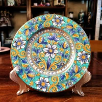 american bohemian style underglaze color relief ceramic dinner plate decoration plate hanging plate kanpan