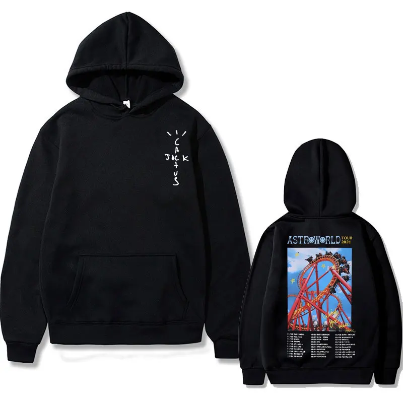 

Cactus Jack Astroworld Tour Print Hoodie Amusement Park Roller Coaster Graphic Hoodies Men Women Hip Hop Travis Scott Streetwear