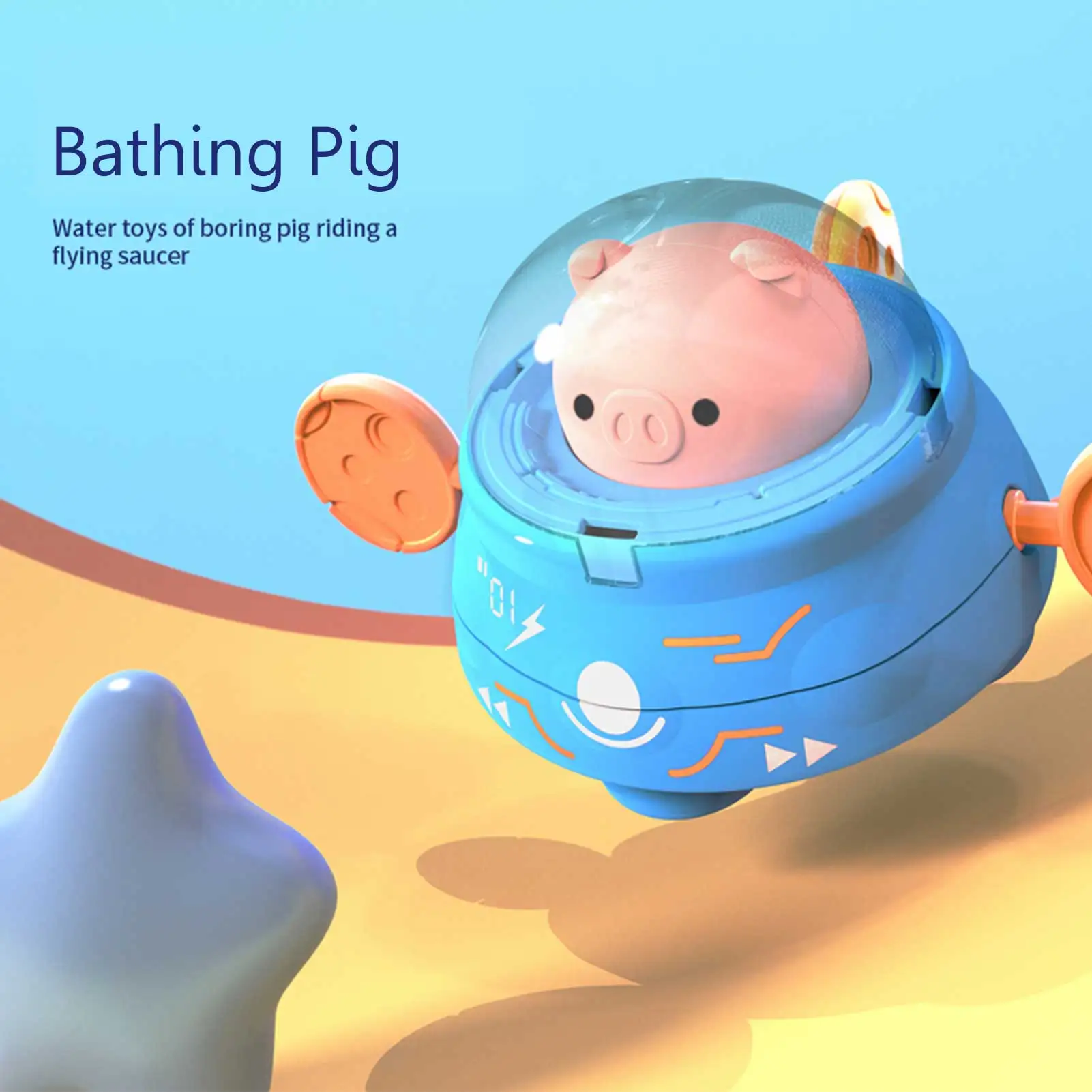 Bath Toy Cute Cartoon Animal Pull The Bath Toy Pig Classic Baby Water Toy Infant Swim Wind Up Chain Clockwork Kids Beach Toy