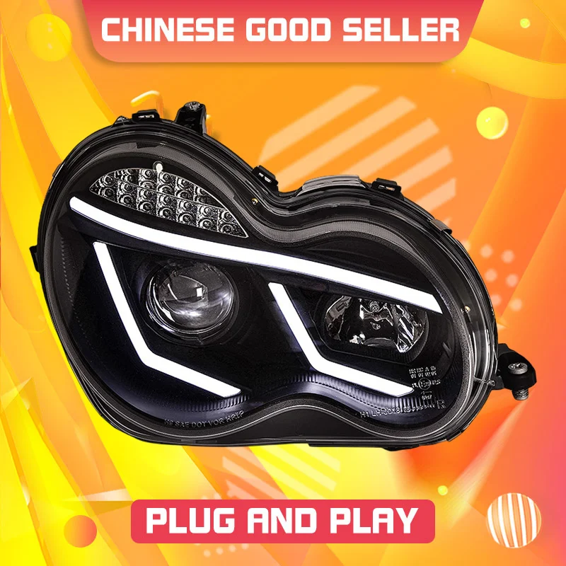 

Headlight Assembly for Mercedes-benz C-class W203 2000-2006 LED DRL LED Lens Low Beam LED Turn Signal