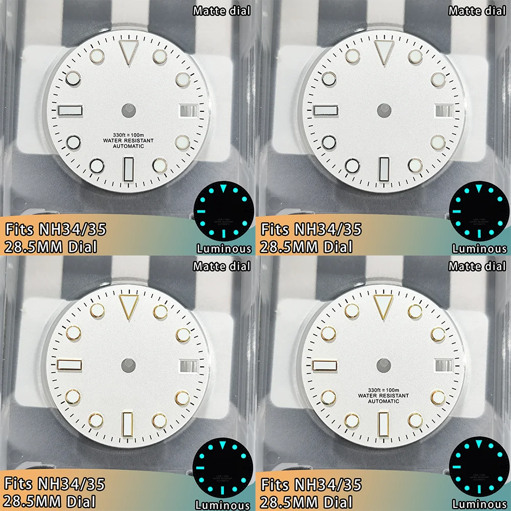 Фото Циферблаты NH34, циферблаты NH34 SUB, циферблаты NH34 28,5 мм, светящиеся циферблаты с синим люминесцентным покрытием BGW9, циферблаты NH34 с одинарным календарем, циферблаты NH35, циферблаты NH35 28,5 мм №1