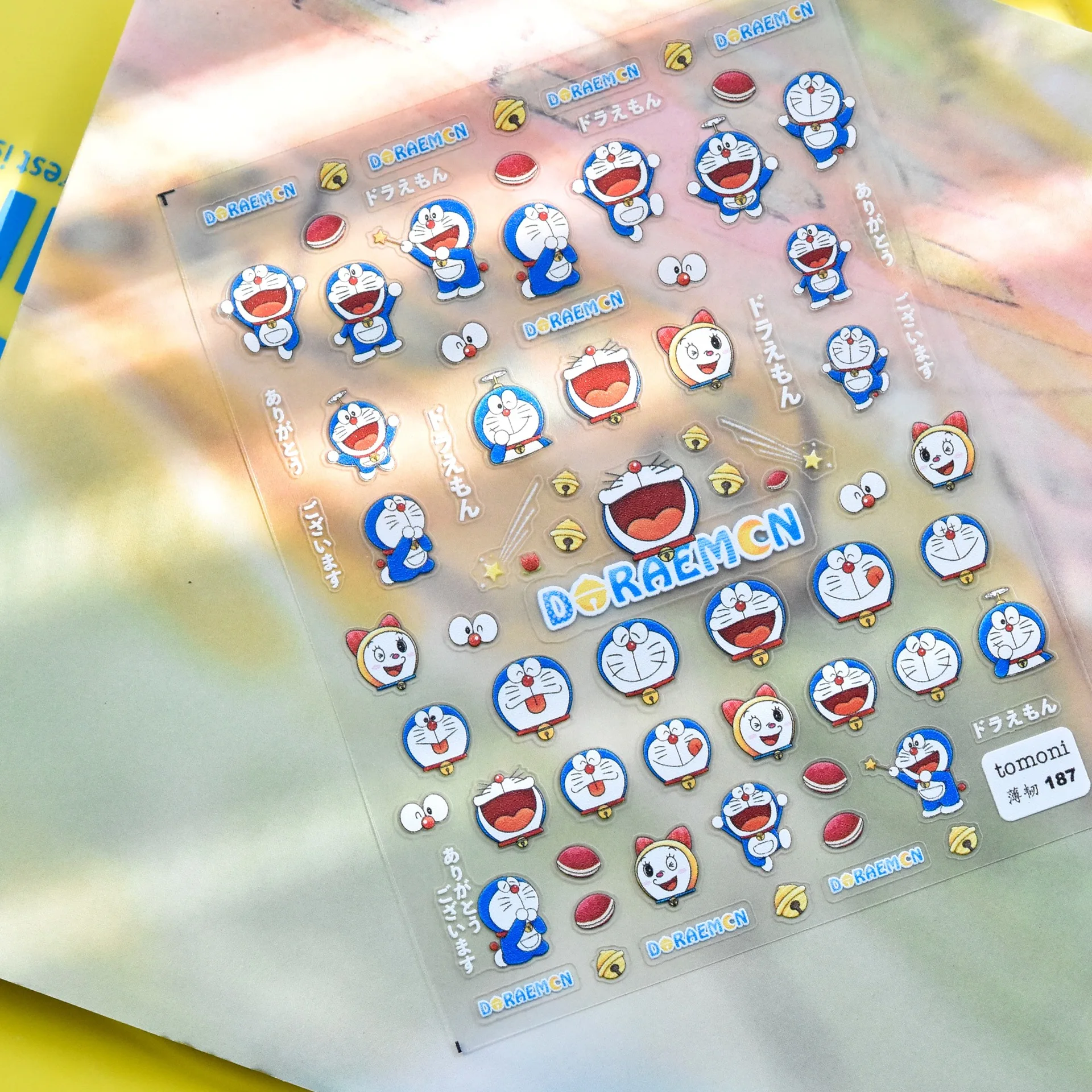 

Doraemon Nail Stickers Anime Cartoon Cute New Craft Thin Tough Nail Stickers Thin Transparent Back Adhesive Nail Decals