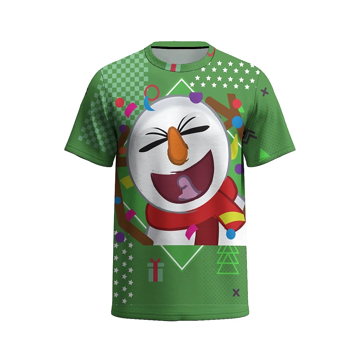 Рождественская футболка liaseo для пары стильная с круглым вырезом и принтом