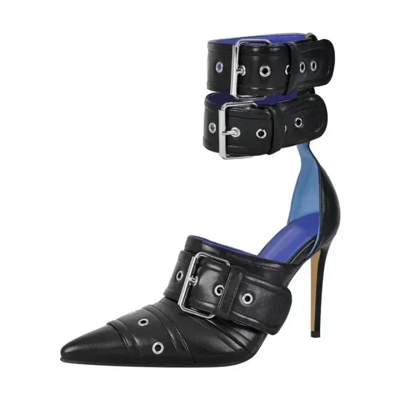 2023 European And American Fashion Show Shaped Heel Denim Women's Single Shoe Sexy Thin High Short Boots