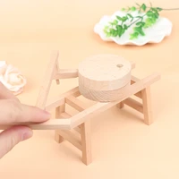 dollhouse miniature 3d wooden furniture crutch mill model harmless simulation wood stylish stone roller mold for decoration