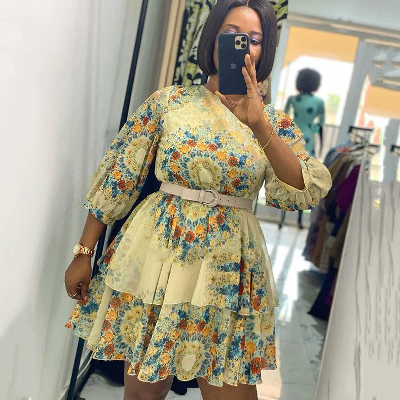 

Cutubly Women's Clothing Office Lady Female A-line Dresses New Clothes Vintage Fashion Cake Princess Dress Pleated Fashion