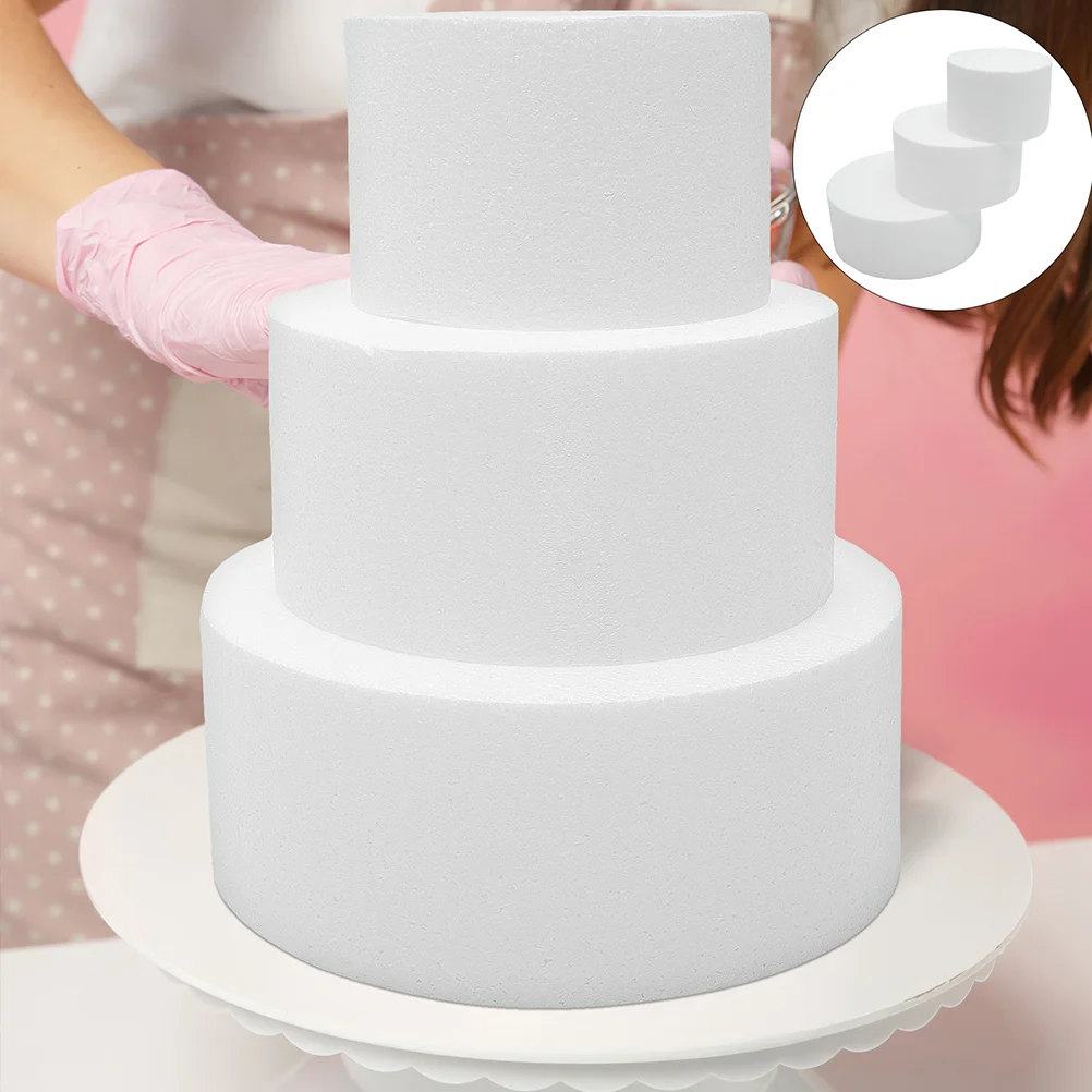 

4 Pcs Bakery Dummy Cake Decor Baking Mold/cake Foams Model Painting Tool Adornment Party