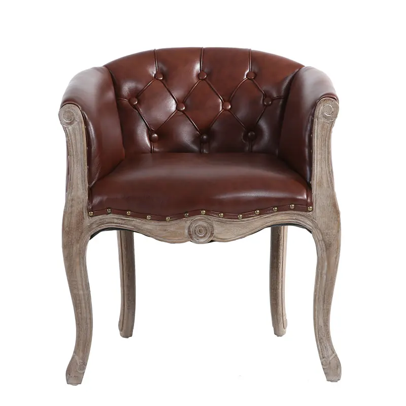 European And American Retro Solid Wood High-grade Study Chair Club Coffee Bar Leisure Chair Wai Chair Balcony Single