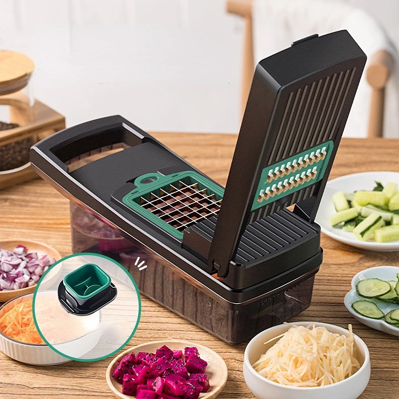 

New Kitchen Multi-function Vegetable Cutter Potato Dicer Slicer Cucumber Shredder Household Multi-function Vegetable Cutter 10PC
