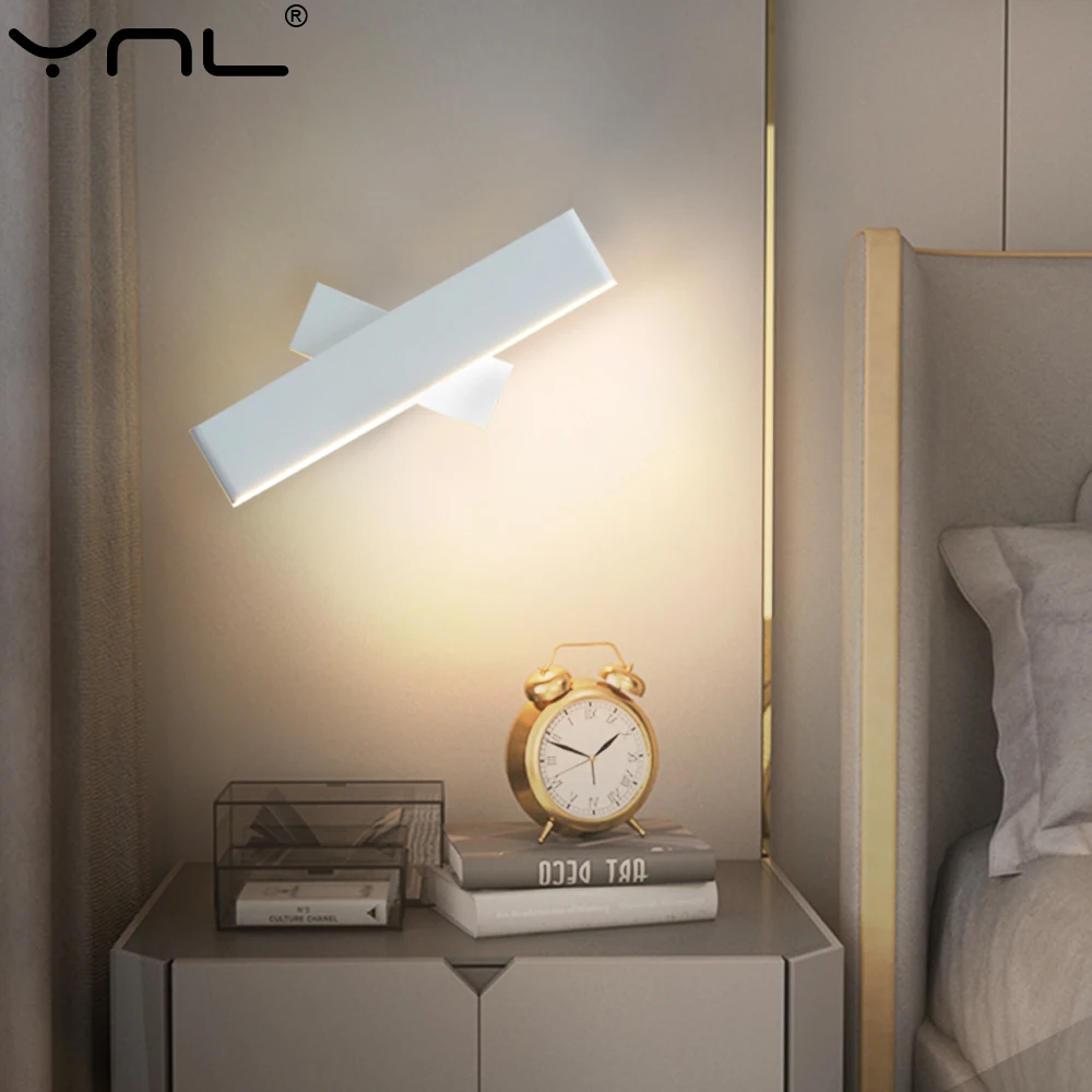 

Modern LED Wall Lamp Rotation 360° Adjustable Nordic Hallway Bedside LED Wall Sconce Light Fixture 110V 220V EU Plug With Switch