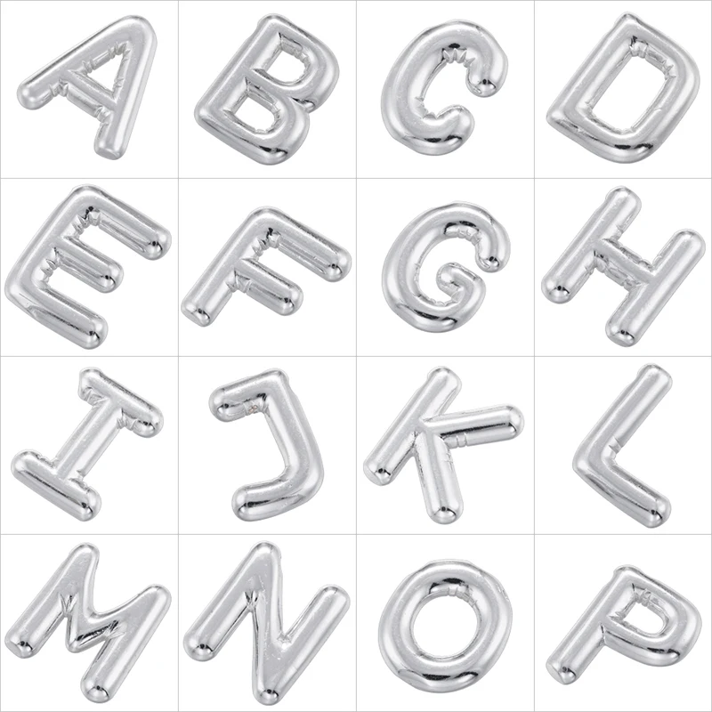 ZHUKOU 18K позолоченные искусственные буквы мужской кулон на удачу серебристые