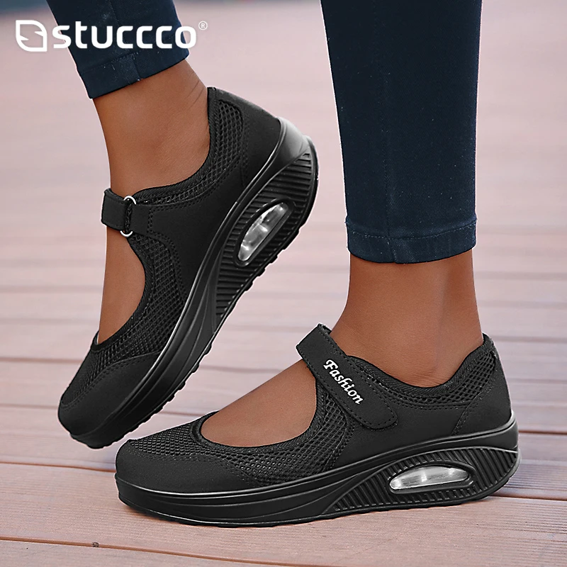 Women Work Shoes Comfortable for Work Womans Flats Shoes Mesh Outdoor Walk Sneakers Platform Loafers Women Nursing Shoes Female