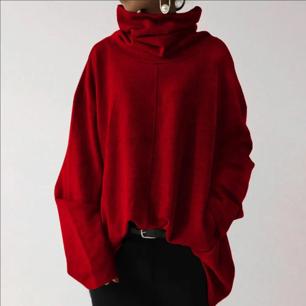 

2022 Women Sweatshirt Loose-fitting High Collar Patchwork Sweatshirt Spring Autumn Ladies Casual Pullover Top Women's Clothing