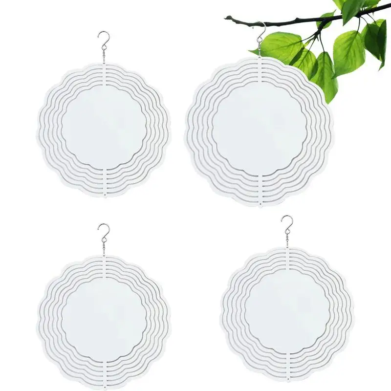 

Blank Wind Spinner 4Pcs Aluminum Sublimation Wind Spinners For Yard And Garden 10in Spinner Suspension Trim Double-sided For