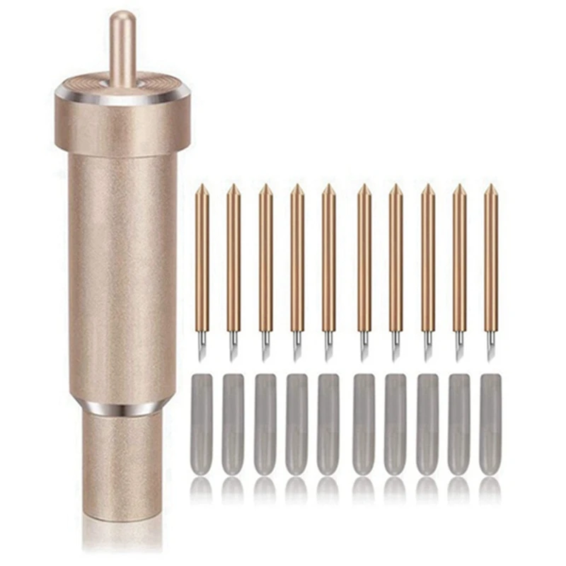 

10Pcs Fine Point Plotter Cutting Blade Plotter Blade Vinyl Cutter For Cricut Maker+1Pc Blade Holder