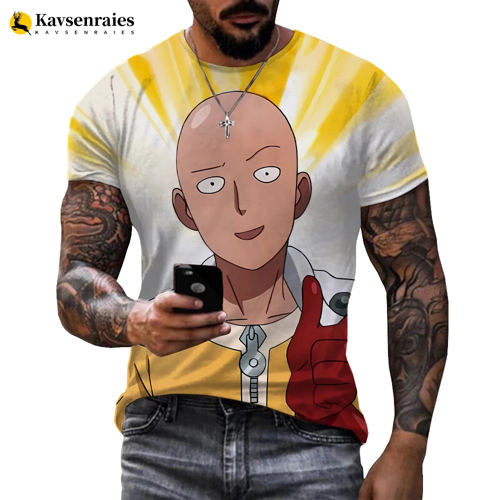 

Футболка One Punch мужская с 3D принтом, модная тенниска с круглым вырезом, уличная одежда, Спортивная повседневная майка в стиле хип-хоп, 6XL, весна-лето