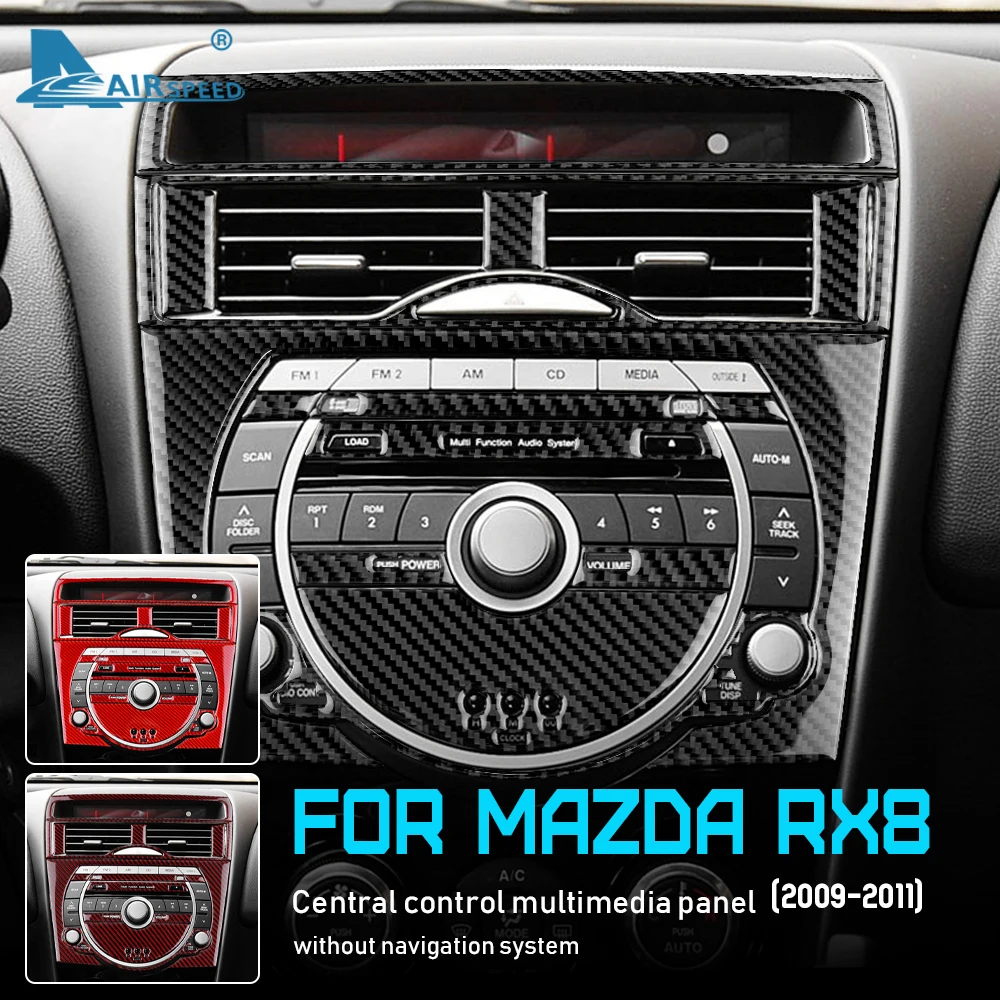 

Real Carbon Fiber Cover for Mazda RX8 2009-2011 Car Central Control AC CD Panel Console Frame Sticker Interior Trim Accessories