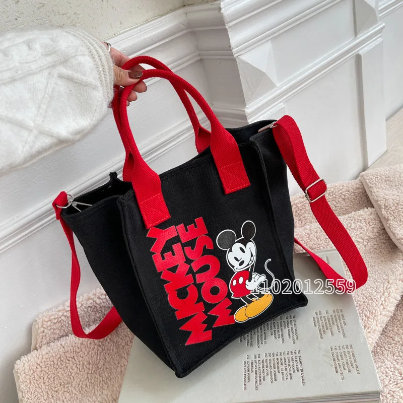 Disney 2022 New Women's Bag Luxury Brand Women's Handbag Mickey Cartoon Cute Large Capacity Fashion Casual Canvas Bag