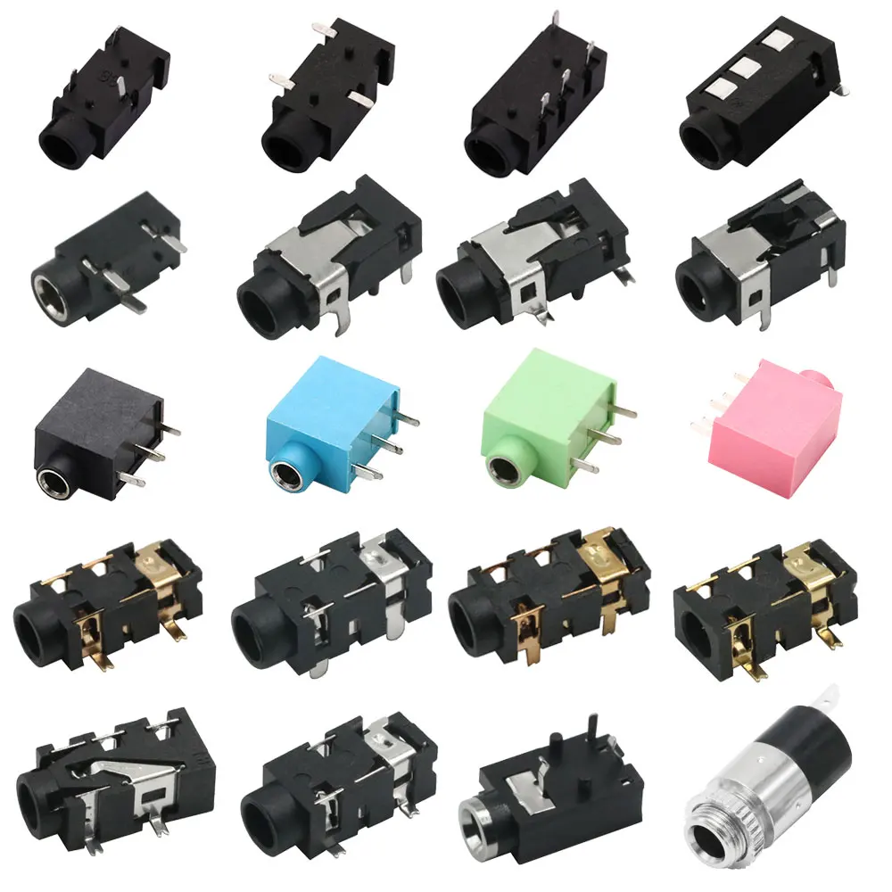 3.5MM Headphone Jack Audio Video Female Dual Channel Stereo Socket Solder Panel Mount PJ-320A/B/D/325C/327A PJ-392