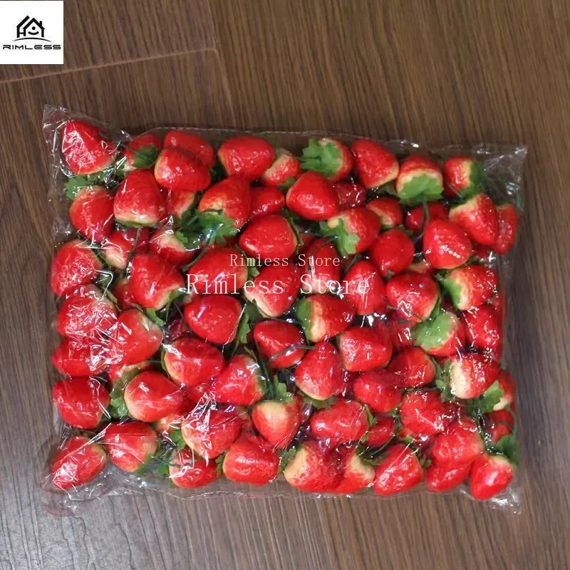 100 шт. Искусственный фрукт Поддельная клубника Яблоко Апельсин Лимон Груша Симуляция Орнамент Ремесло Фотографические пропсы Декорация дома Урожай.