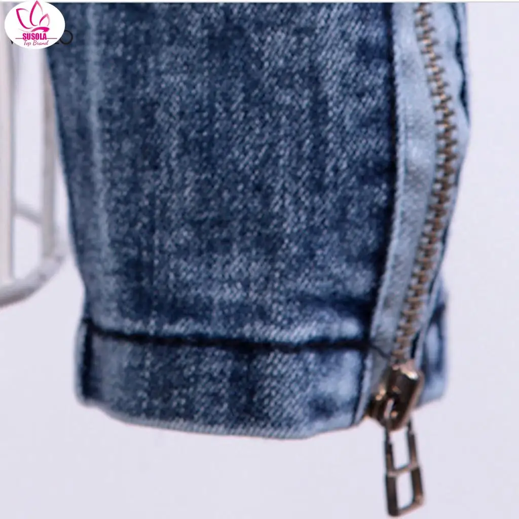 Женская джинсовая куртка с длинным рукавом SUSOLA повседневная верхняя одежда из