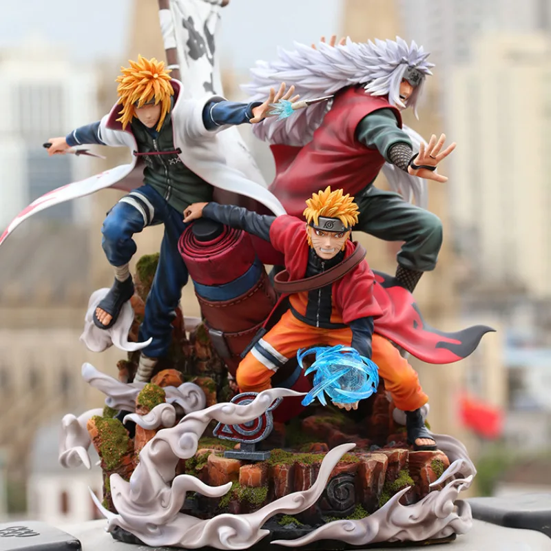 

41CM Anime NARUTO GK Jiraiya Namikaze Minato Fate of master and apprentice Action Figure PVC Model toys Collect ornaments gifts