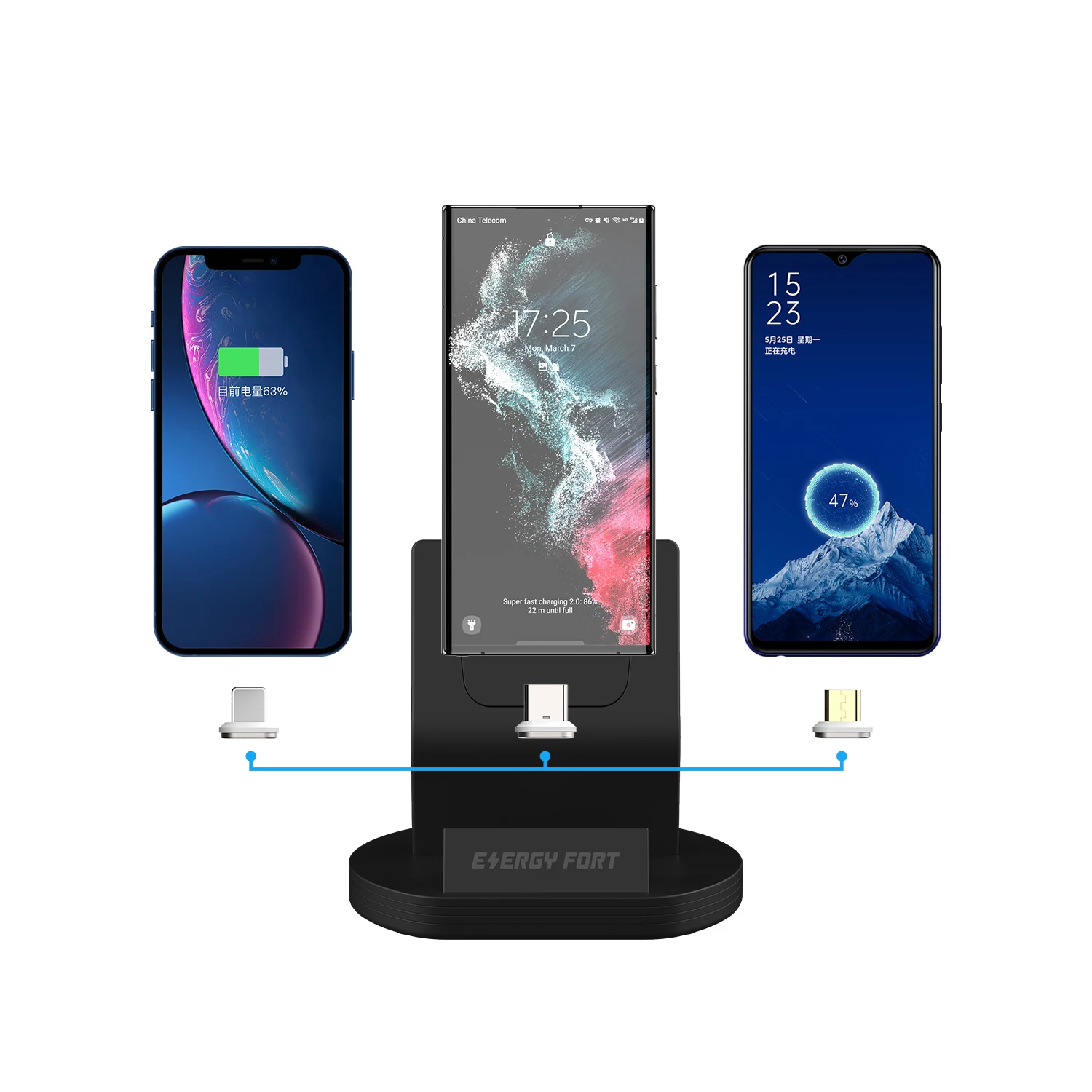 Manyetik şarj Dock istasyonu Samsung Galaxy S22 Ultra S21 S20 Z Flip standı süper hızlı şarj cep telefonu kablosuz tutucu