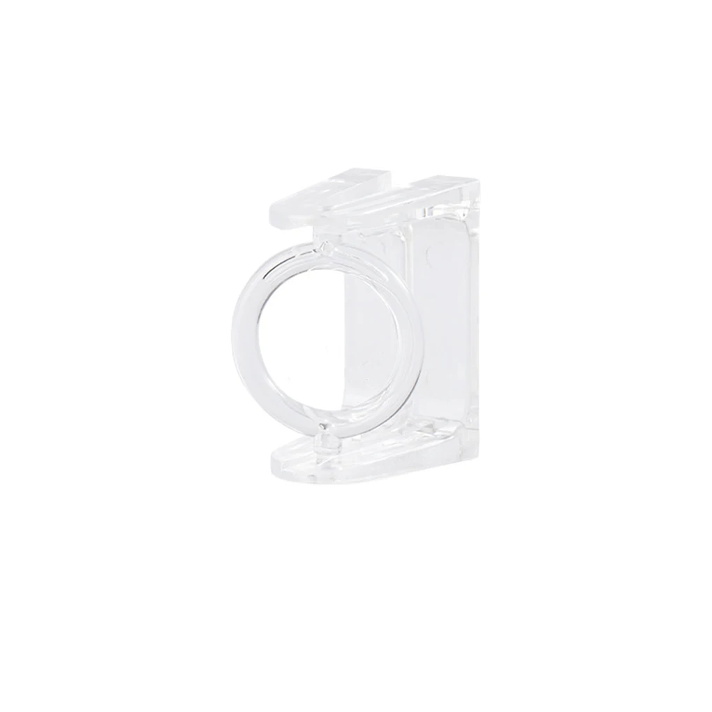 

2 Pieces Self Adhesive Curtain Rod Holder Bathroom Wall Mounted 360-degree Rotation Drape Stick Brackets Stand Transparent