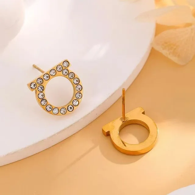 Легкие роскошные высококачественные серьги из нержавеющей стали с линией D