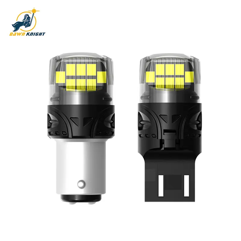

DAWNKNIGHT Автомобильный светодиодный PY21W BA15S BAY15D P21/5W Светодиодный указатель поворота W21W W21/5W Стоп-сигналы Лампа заднего хода DRL 12 В 2 шт.
