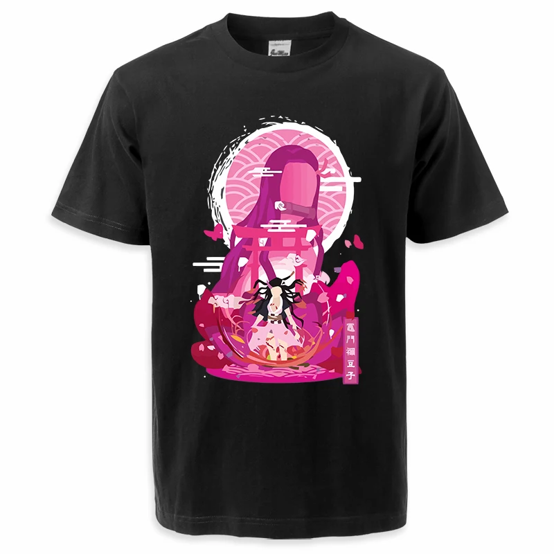 

2022 Summer Mens Demon Slayer T shirts Japan Anime Nezuko Girl Kimetsu no Yaiba Tshirt Casual Printed Tees Short Sleeve Clothes