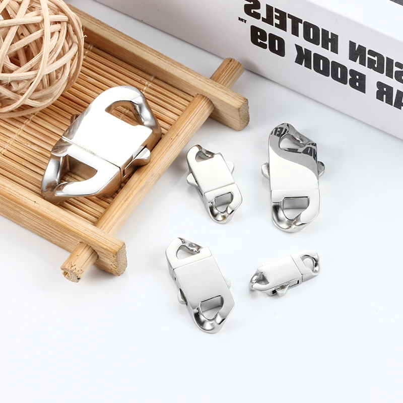 Stainless Steel Polishing Spring Lobster Clasps Jewelry Making Supplies Accessories For Cuba Hip Hop Chains Necklace Cool Buckle