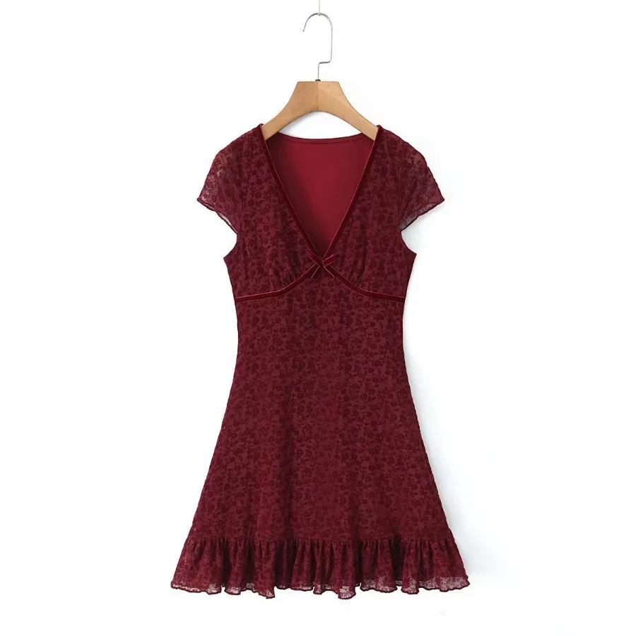 Красное платье из полиэстера и спандекса