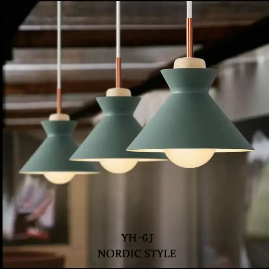 Современный Простой Деревянный Железный Подвесной Светильник С Одной Головкой