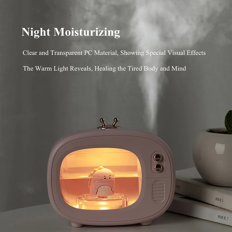 

Humidificador USB Rechargeable Air Humidifier Creative TV Wireless Ultrasonic Cool Mist Water Diffuser with LED Light Cute Pet