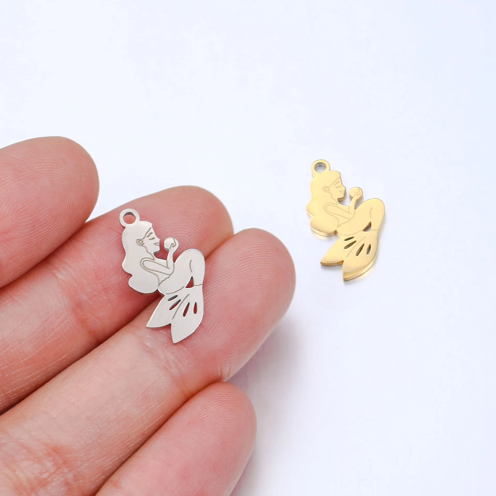 

Mermaid Charms Fish Princess Pendant Stainless Steel DIY Jewelry Accessories