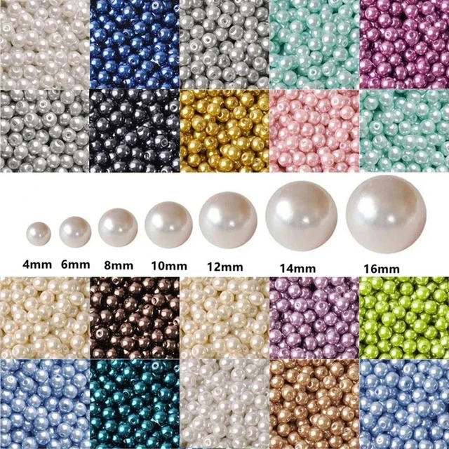 100-1000pcs/lot choose color 3-10mm faux pearls round smooth colorful imitation pearls abs rainbow pearls for diy jewelry making