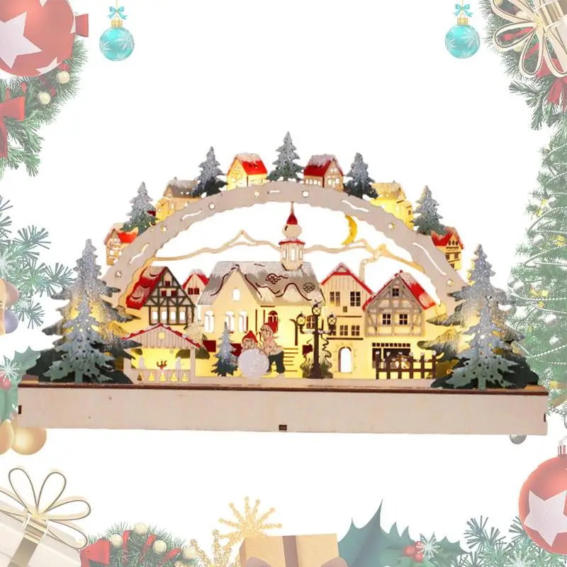 

Рождественская деревня, украшение для дома, светящисветодиодный рождественские деревни, рождественские светодиодсветодиодный настольные...