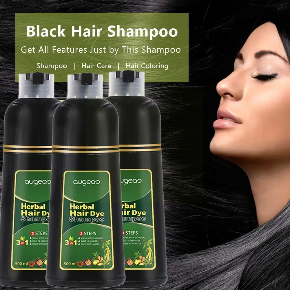 

Organic Natural Mild Hair Dye Black Colorful Hair Color Dye Cream Shampoo Ginseng Extract For Cover Gray White Hair P9M3