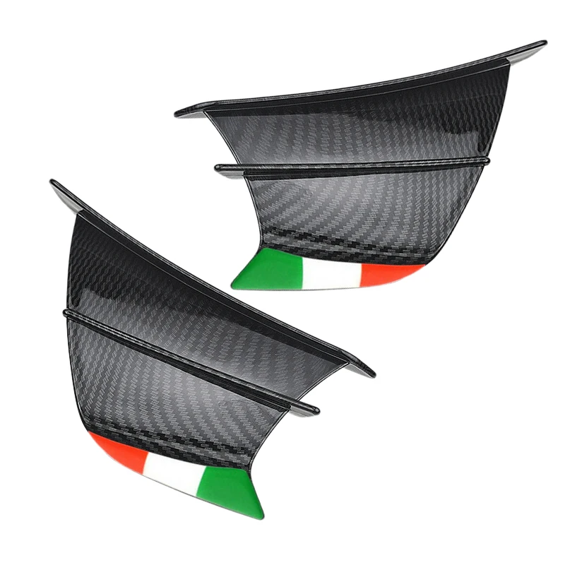 

1 Пара мотоциклетный глянцевый черный боковой крыльчатый дефлектор воздуха спойлер отделка крыла обтекатель фиксированный ветровой плавн...