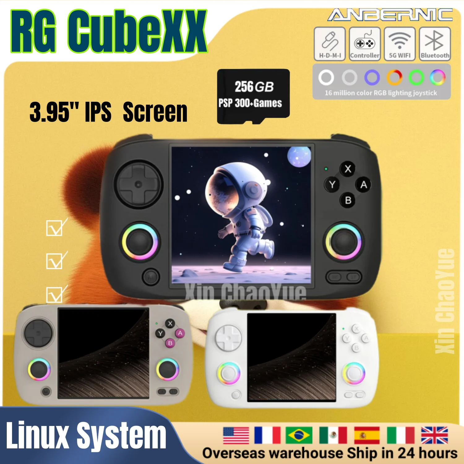 ANBERNIC RG CubeXX Ретро Портативная игровая консоль Linux RGB Джойстик Видеоигровой плеер