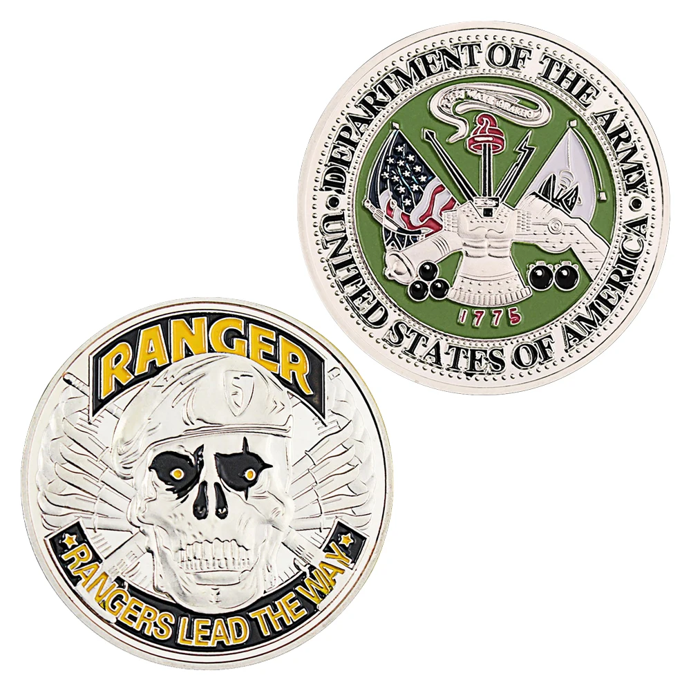 Сувенир армейский рейнджер США Посеребренная монета Рейнджер ведущий путь
