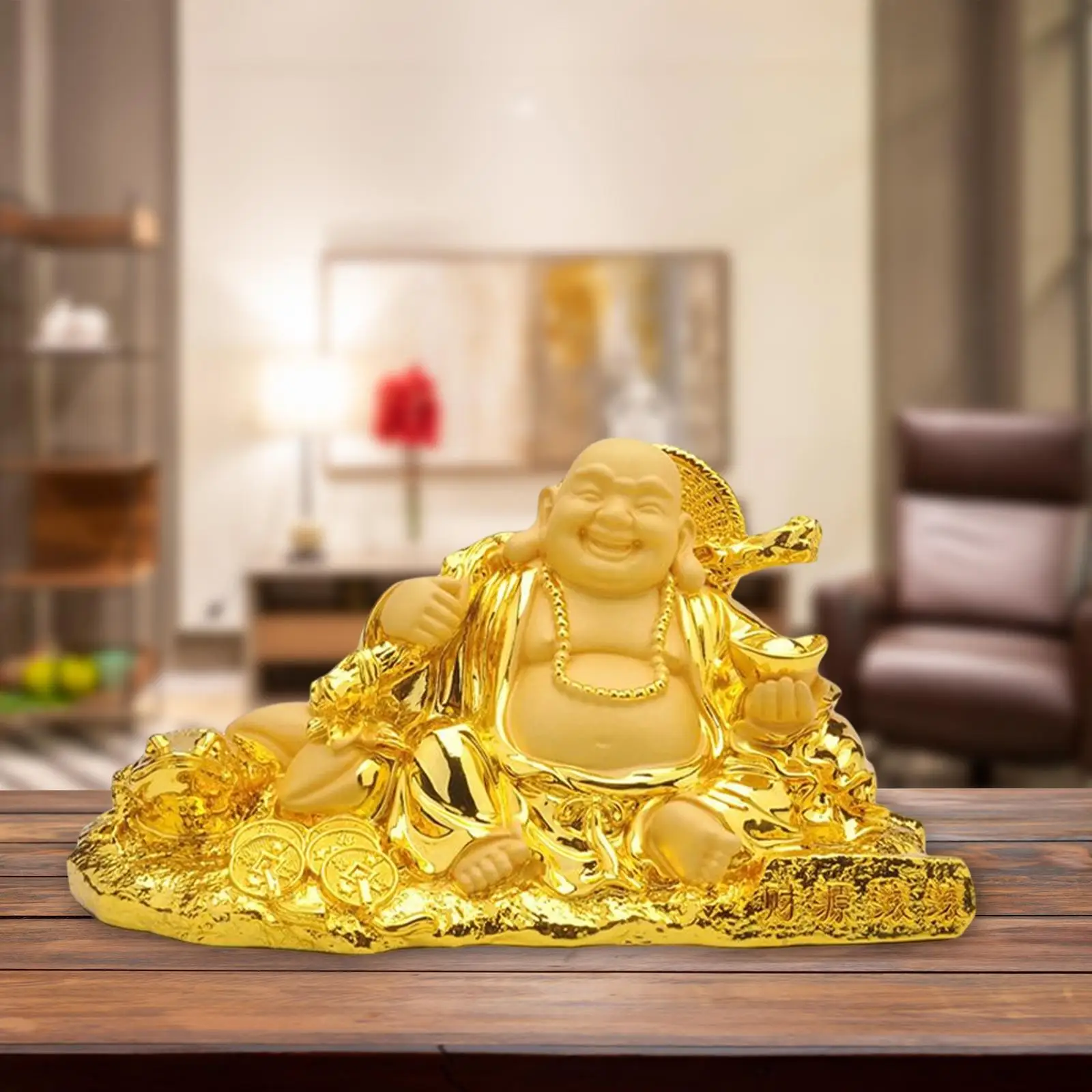 

Статуя Будды Maitreya из смолы с деньгами, фэншуй для украшения сада