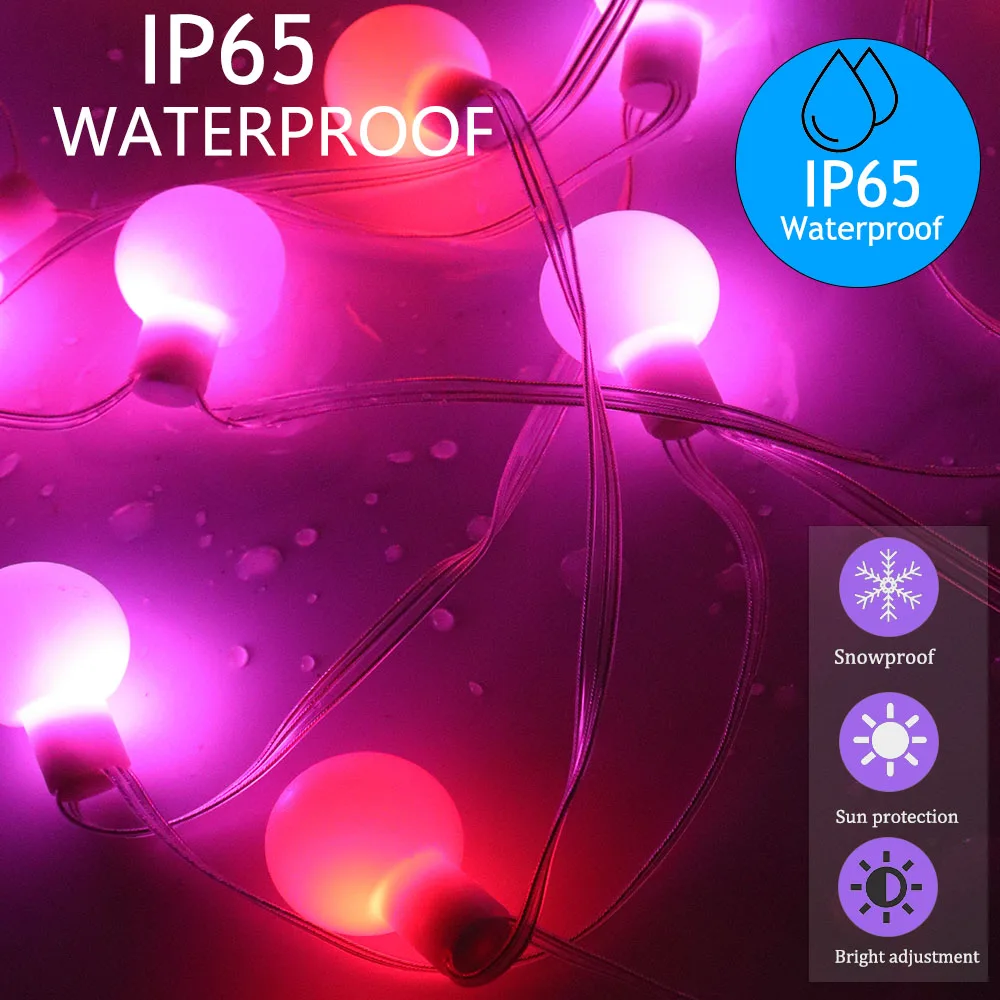 Светодиодная гирлянда WS2812B с круглыми шариками