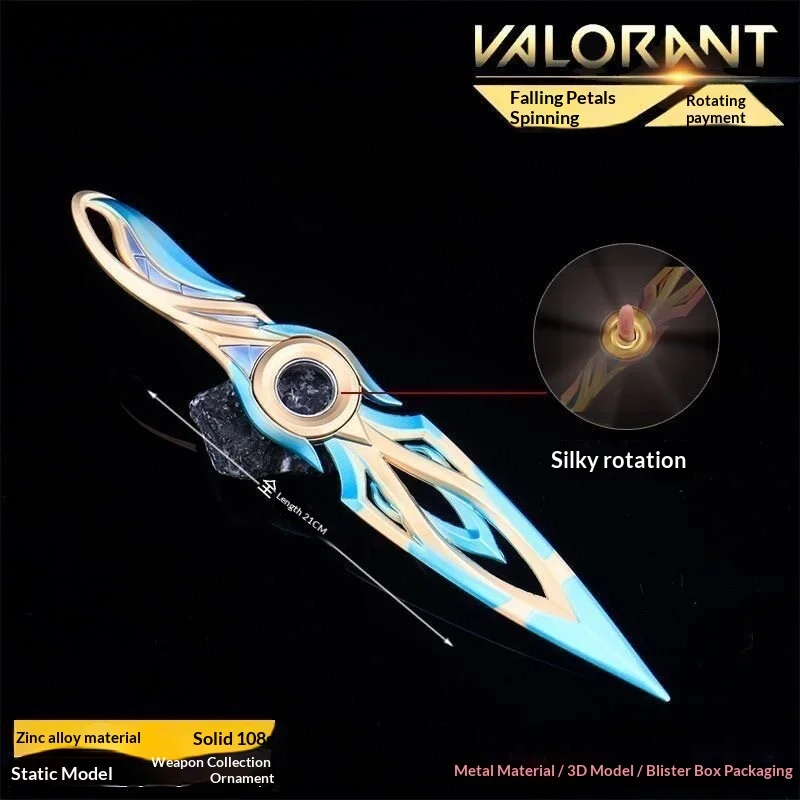 Фото Модель Fs Models Valorant Lotus, вращающийся кунай, 22 см, тупой, для косплея, градиентно-розовый, с кожаными ножнами. №5